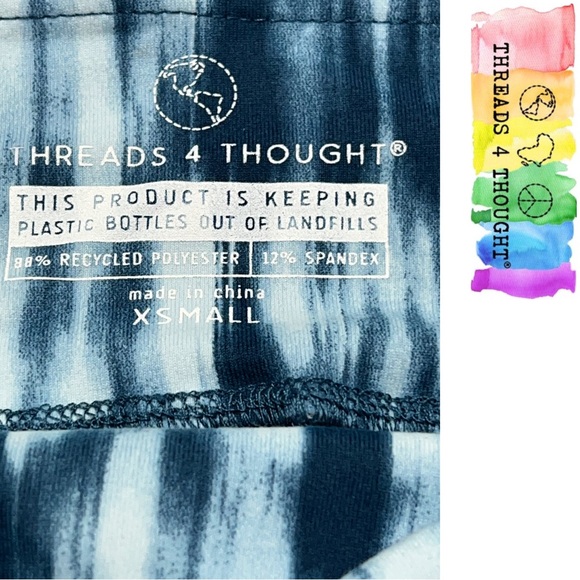 NWT THREADS 4 THOUGHT Cropped Tie Dye Mesh Leggings! - Picture 5 of 7
